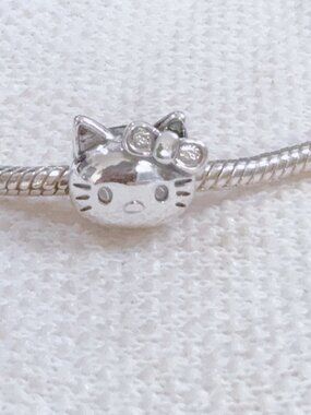 Cat Charm,Hello Kitty Charm, S925 Silver Charm Fit Pandora Bracelet